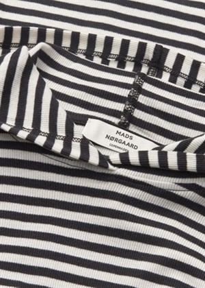 Tutti stripe hood bluse Black/Vanilla Ice Mads Nørgaard 